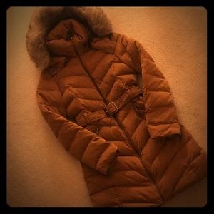 ZARA Hooded Down Belted Puffer Coat XS